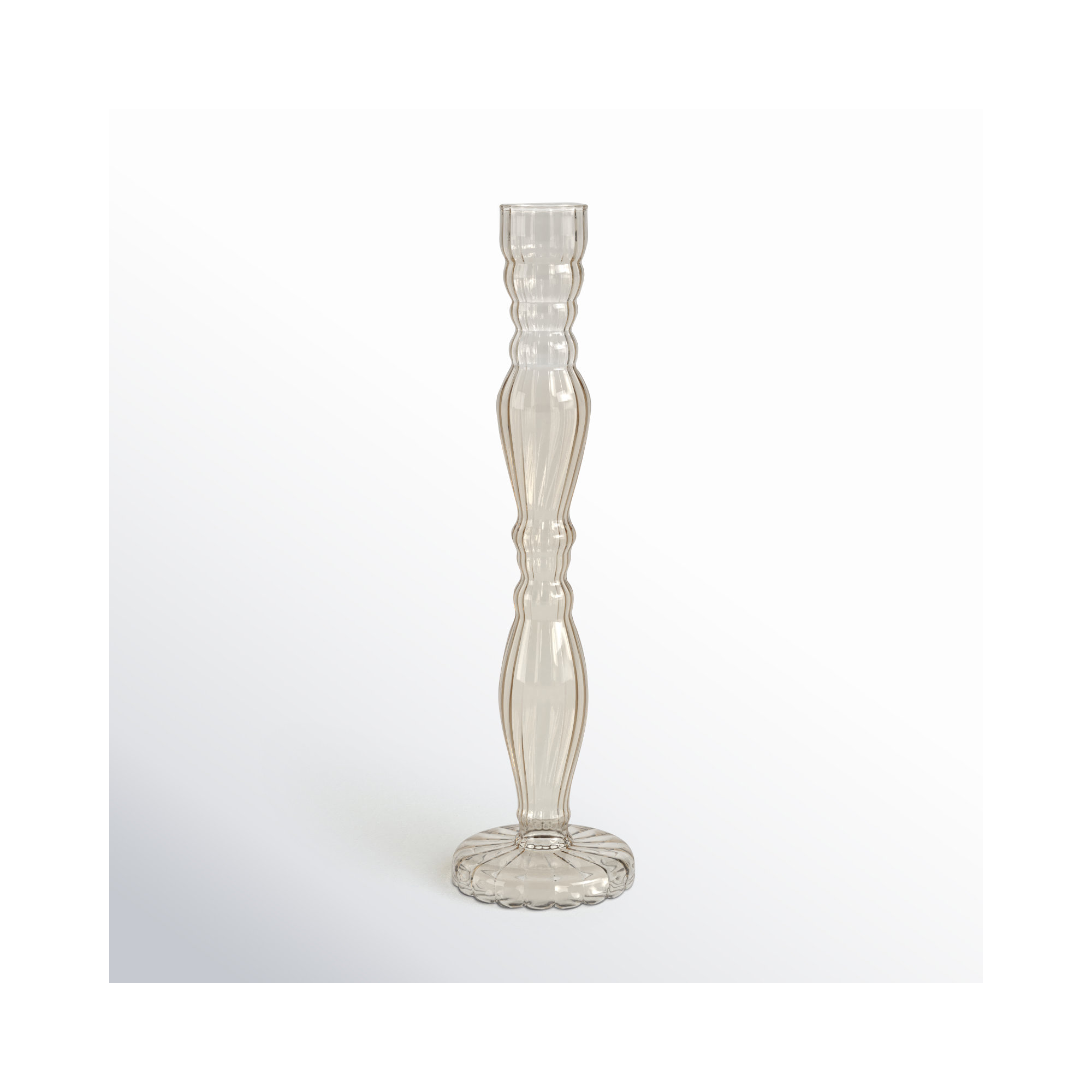 Marajo Candlestick Holder, 9.75" H x 2.75" W x 2.75" D, Smoke