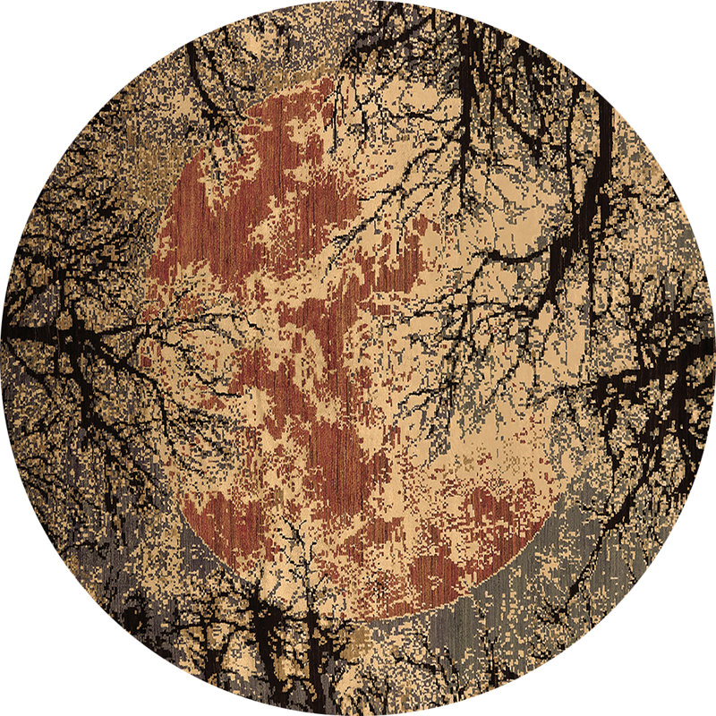 Cayvion Performance Abstract Indoor Rug, Round 7'