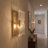 1-light Gold Metal Textured Glass Wall Sconce Set