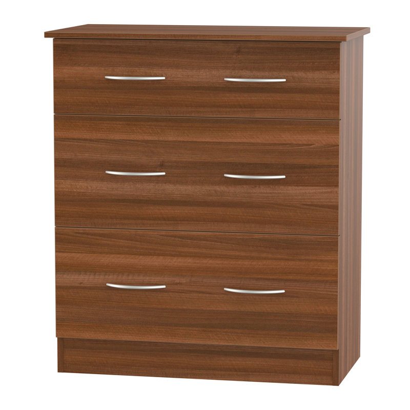 Tabatha 76.5cm W 3 - Drawer Chest of Drawers, Walnut