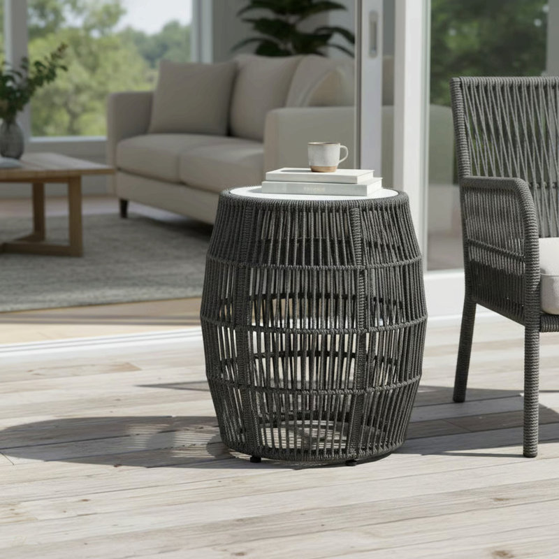 Table de bout avec tabouret de jardin Uposa
