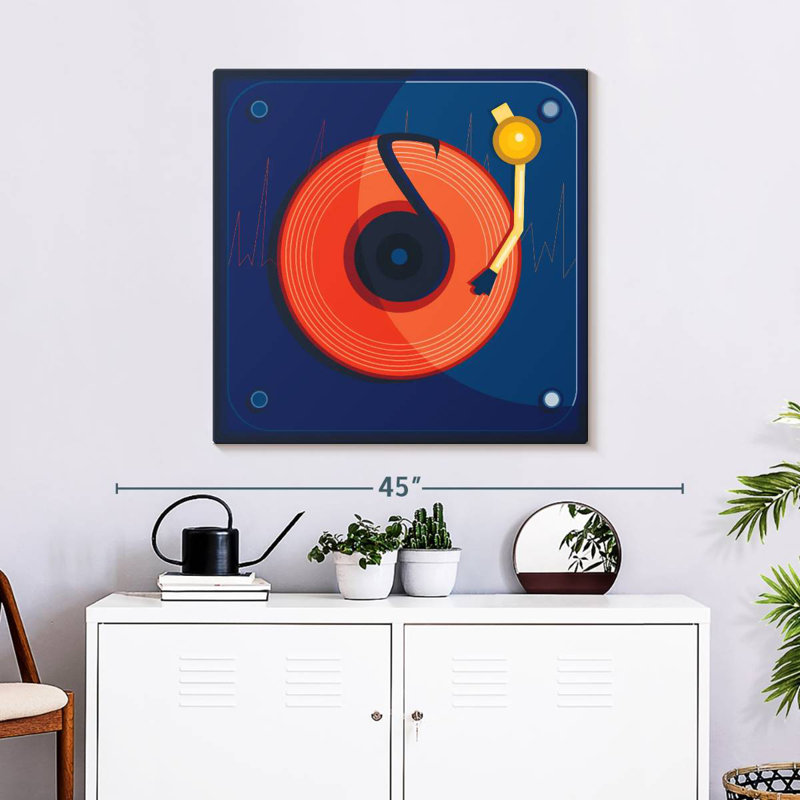 Abarca Blue Record Player, 30" H x 30" W