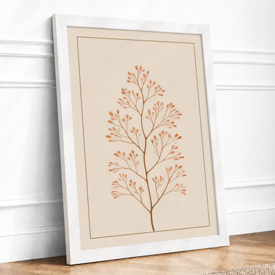 Branching Stem in Rust Botanical - Framed Print