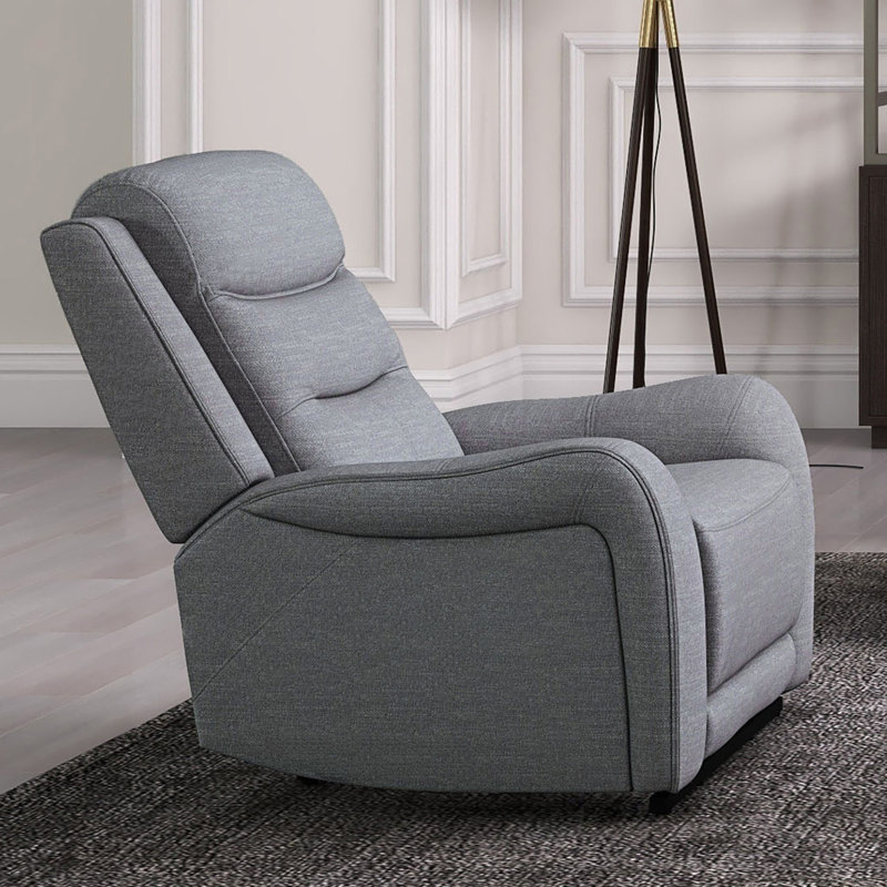 41.4" W Transitional Recliner, Gray