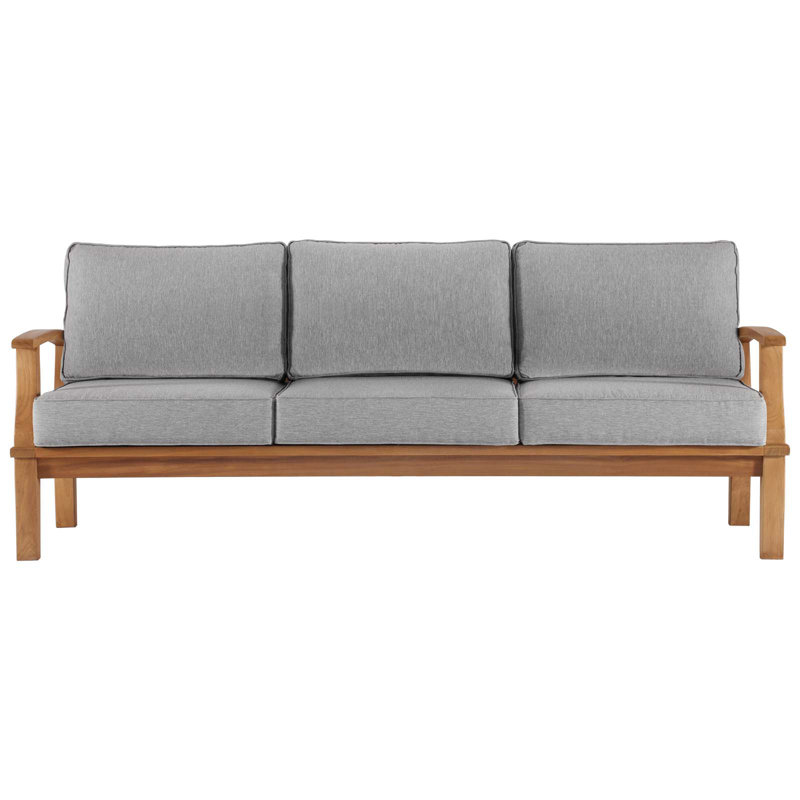 Marina Outdoor Patio Teak Sofa, Gray