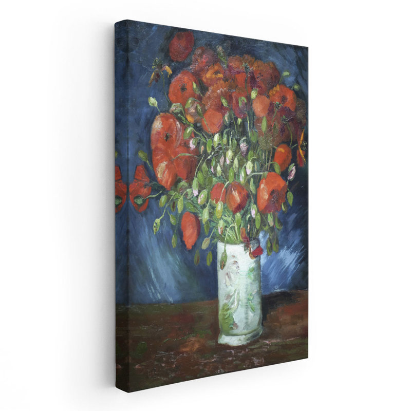 Vase avec coquelicots, 1886 - reproduction d'art sur toile, H 30 po x l 20 po