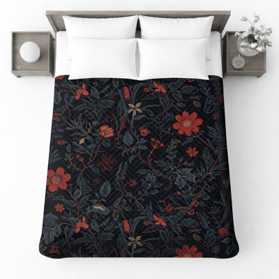 Couvre-lit matelassé à motif floral