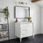 Meuble-lavabo autoportant de 30 po avec lavabo en céramique, tiroir rabattable et support de porte, style moderne (noir / blanc / bleu / vert)-1859794672