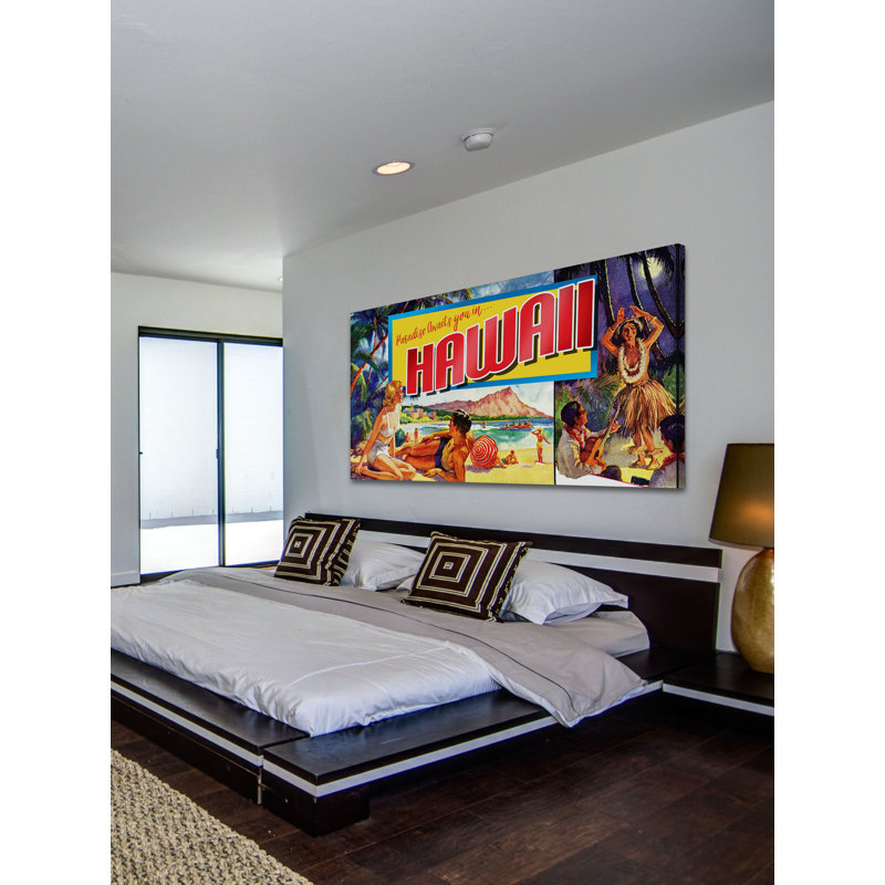 « paradise hawaii » par samedi soir, reproduction d’art sur toile tendue, H 30 po x l 60 po