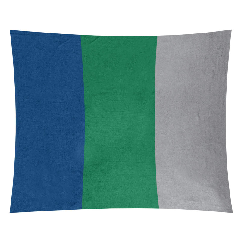 Tapisserie de polyester Vancouver, H 68 po x l 80 po, Bleu foncé / vert / gris froid