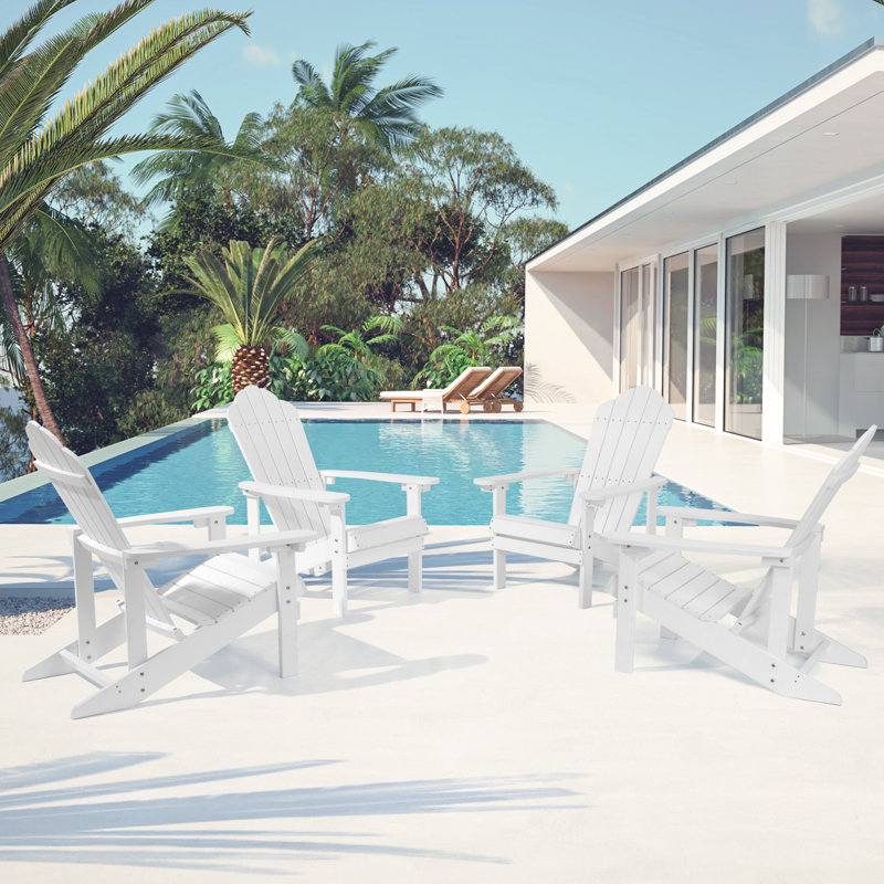 Chaise Adirondack de HiPS résistante aux intempéries, Blanc