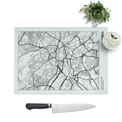 Map Leeds UK Chopping Board