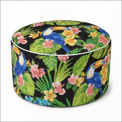 Repose-pieds gonflable d'extérieur avec tissu résistant à la décoloration et poignée de transport pour le patio, le jardin et l'intérieur