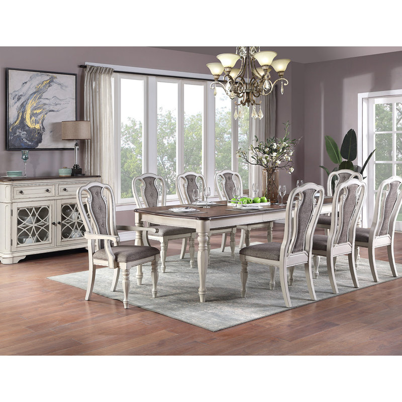 Table de salle à manger de style transitionnel 1Pc avec table rectangulaire 2X