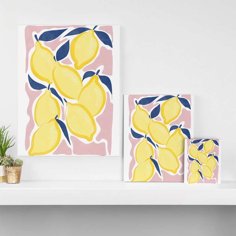 «Emanuela Carratoni Fresh Lemons», reproduction d'art encadrée, Toile tendue, Non, H 30 po x l 24 po x P 1,25 po