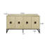 Buffet de cuisine moderne à 4 portes avec rangement délicat en forme de losange, poignée en bois massif, portes en métal robustes et buffet à tablettes réglables pour les maisons modernes Living