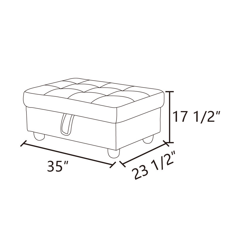 Faux Leather Storage Ottoman, Brown Faux Leather