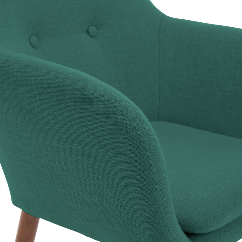 Mid-Century Gray Manufactured Wood Accent Chair with Tapered Legs