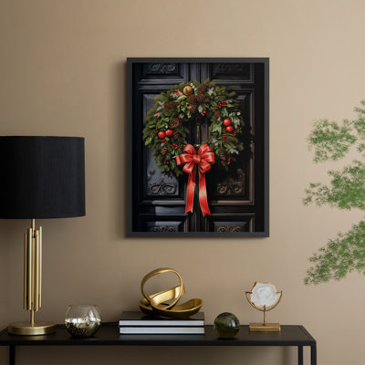 «Christmas Holiday Art DCLXII», reproduction d'art encadrée - bois massif