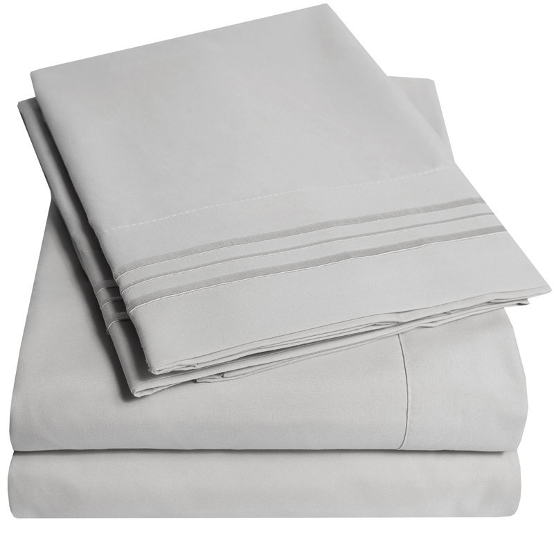 Ensemble de draps en microfibre extra douce 18-24 po, Grand, Argent