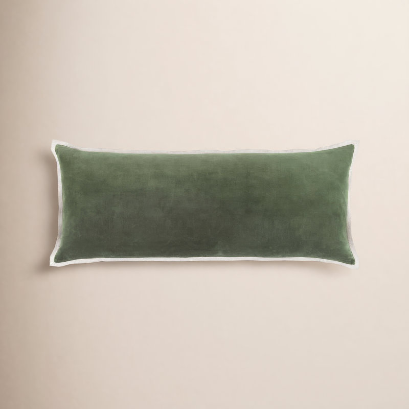 Gehry Velvet/Linen Decorative Pillow, Pillow Cover Only - No Insert, 16"H x 40"W, Sage