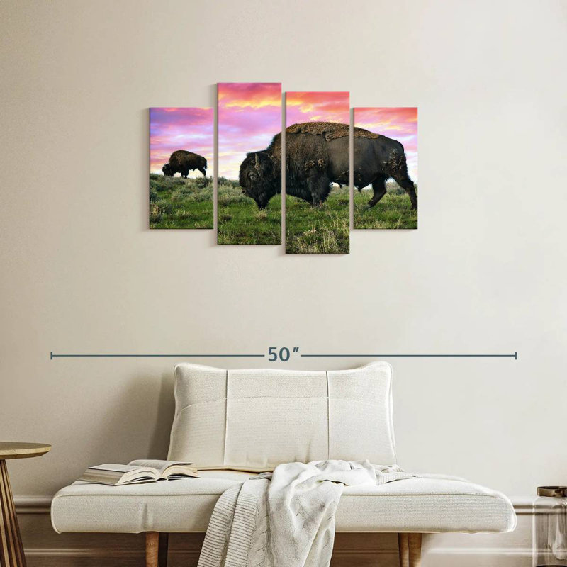 Bison et bison Brampt, H 22 po x l 36 po