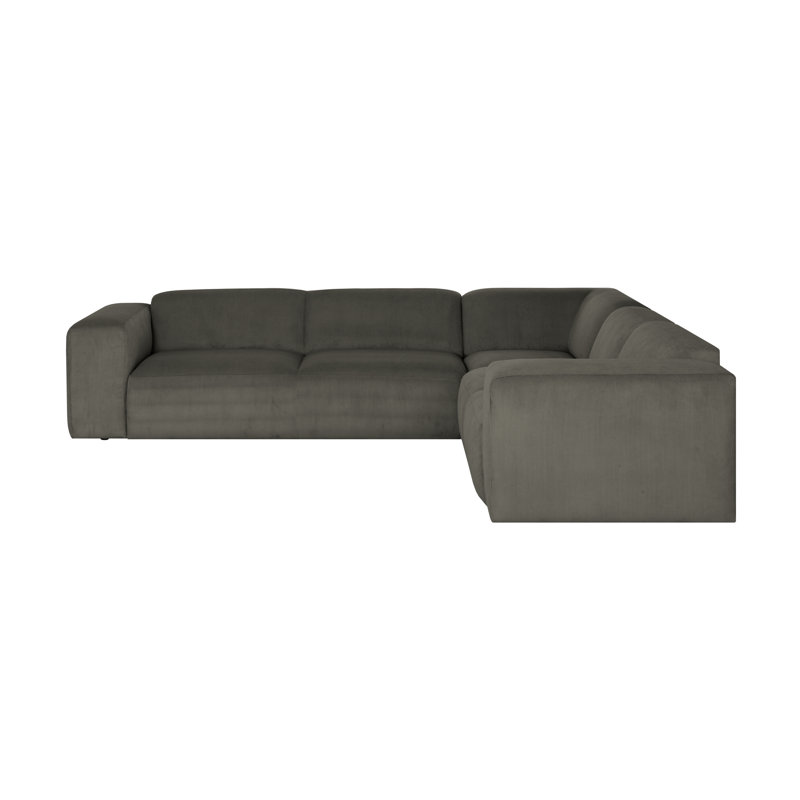 Chiodo Ecksofa- large sofa element - corner with medium-sized sofa element, Anthracite