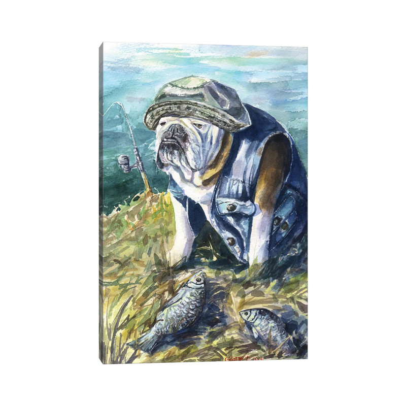 Fishing by George Dyachenko - Wrapped Canvas Painting, 20.32 cm H x 30.48 cm W