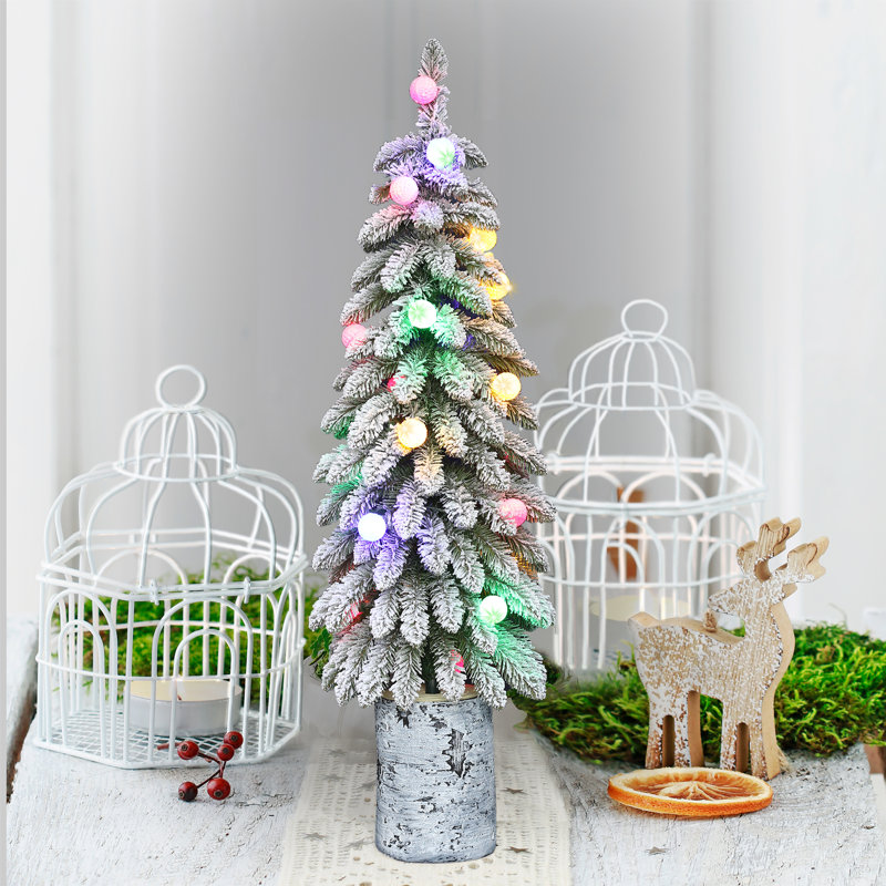 4' Lighted Pine Christmas Tree