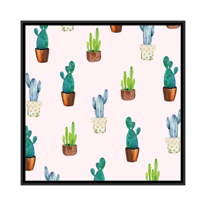 « cactus formation », reproduction d’impression sur toile, H 18 po x l 18 po x P 1,5 po, Toile avec cadre noir