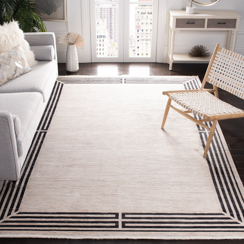Tapis Signature 607 ivoire / noir, Rectangle 8 pi x 10 pi