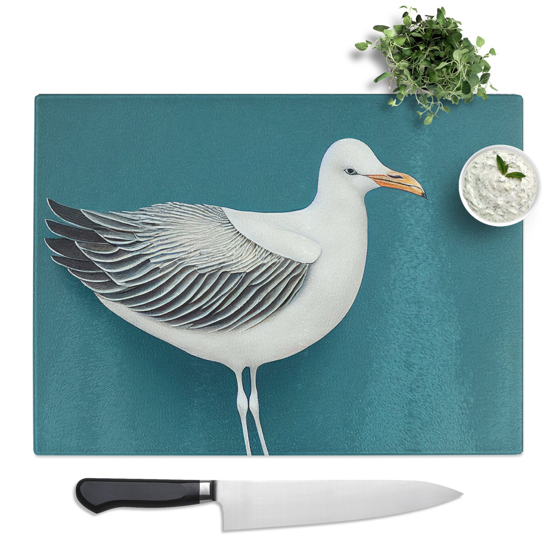 Seagull Portrait Vol.1  Glass Chopping Board