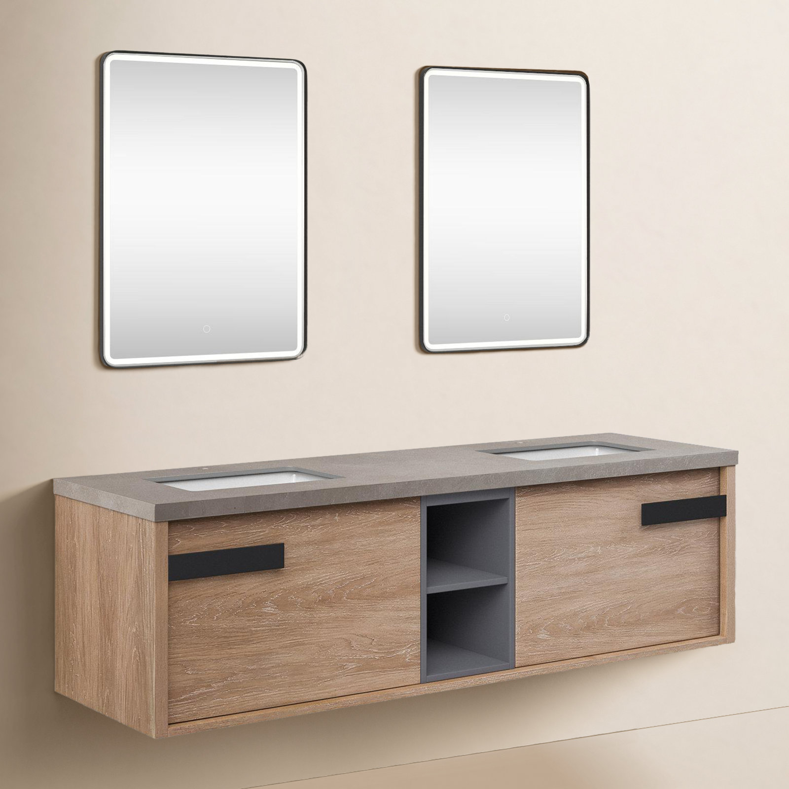 Breckan 72" Double Bathroom Vanity