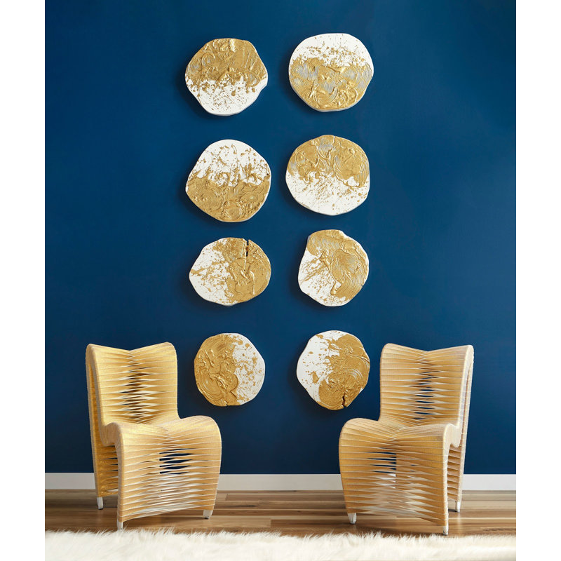 Chaise d'appoint rembourrée en coton, Doré