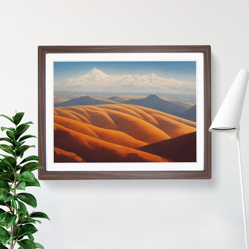Grand Mountain Landscape - Print, 46cm H x 64cm W, Walnut