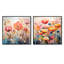 Serenade mauve - ensemble de 2 collages carrés botaniques abstraits-956202551-956202546