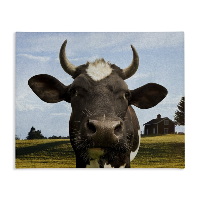 Toile de ferme avec cornes courbées, design par Marcus Prime, H 30 po x l 40 po