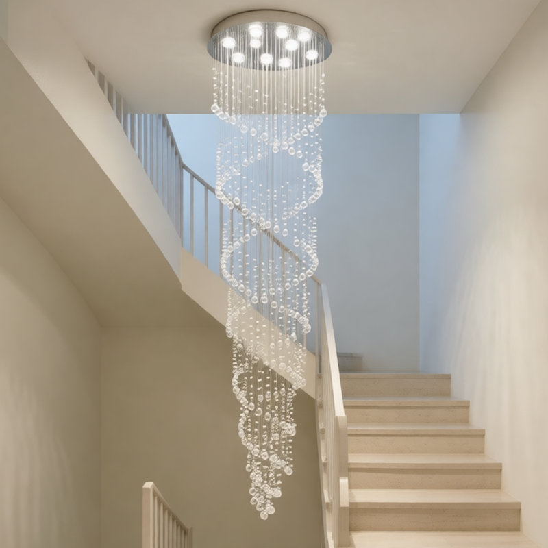 Extra-large 9-light K9 Crystal Raindrop Chandelier