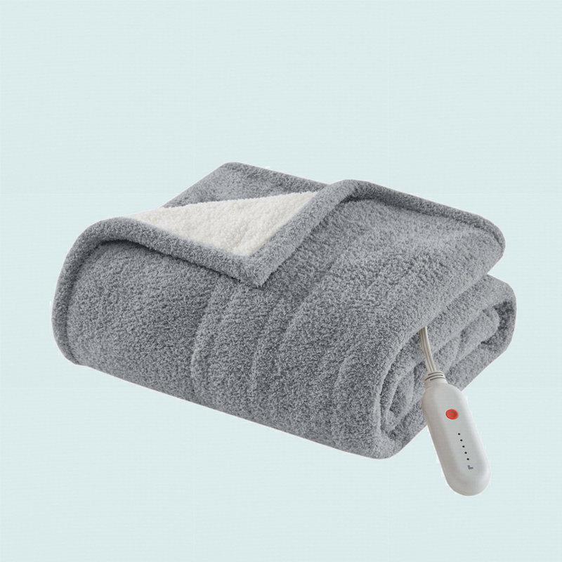 1 PCS 50X60" Dream Soft Heated Throw, Gray