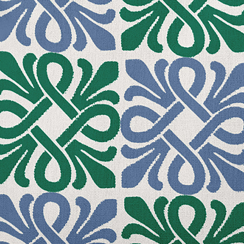 Housse et insert de coussin carré en polyester Tropical Resort, Vert pré / bleu, 16 po x 16 po