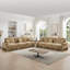 Classic Sleeper Sofa Couch With Flared Arms And Removable Ruffles Pleats Skirts And Spindle Legs, Comfy Modular Sectional Chenille Deep Seat Cloud Sofa Couch With 3 Movable Ottomans, Light Coffee