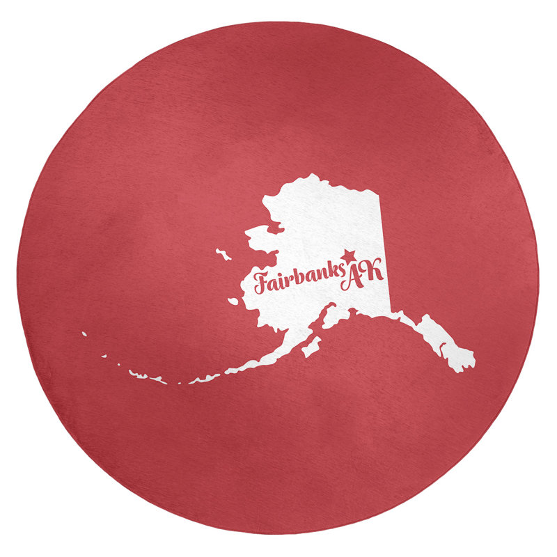 Tapis en poly-chenille fairbanks alaska, Rond 5 pi