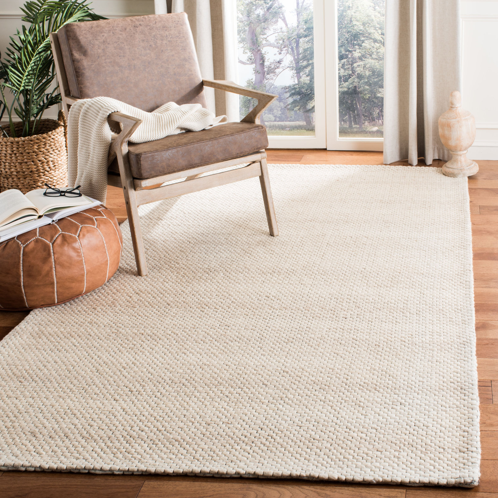 Jared Beige Brown Hand-Loomed Rug, Rectangle 4' x 6'