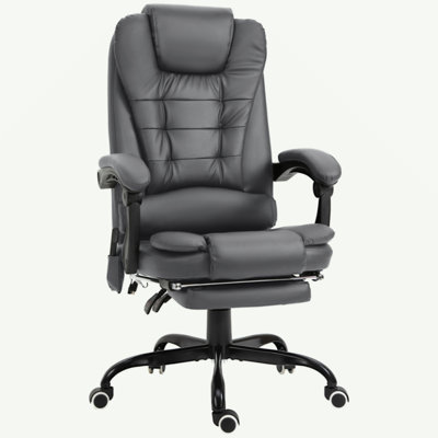 7-Point Vibrating Massage Office Chair, High Executive Recliner With Lumbar Support, Footrest, Reclining , Adjustable Height,