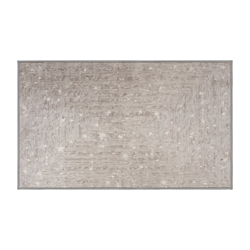 Tapis gris lavable à la machine, Rectangulaire 3 pi x 5 pi