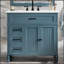 Meuble-lavabo bleu 36 po avec lavabo, structure durable, panneau de fibres à densité moyenne, rangement spacieux et design moderne pour tout décor