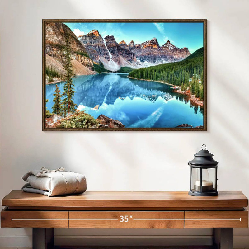 Parc national, 25 po x 17 po, Cadre flottant noyer