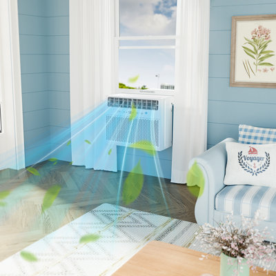 12000 BTU U Shaped Window Air Conditioner - Cools 550 Sq Ft Bedroom | Quiet 6-in-1 Mode 3 Fan Speeds Upgrade Partition Outlet Remote Control