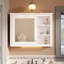 Armoire à pharmacie murale en panneau de fibres à densité moyenne l 36 po x P 6,7 po x H 27,8 po avec miroir et tablette réglable-655395031-655395028