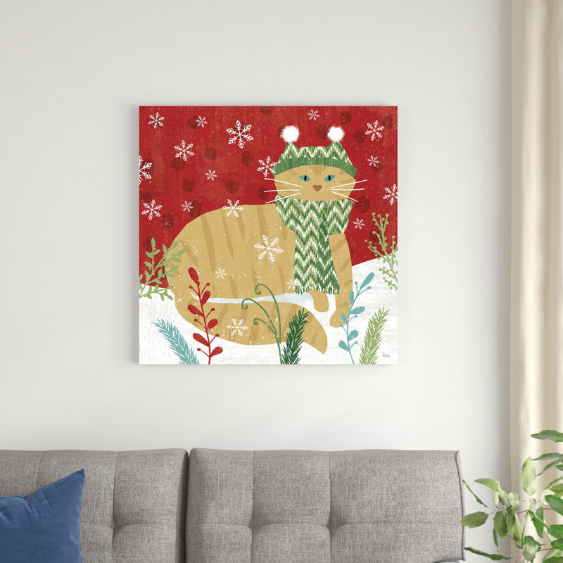 Purrfect Holiday III, H 30 po x l 30 po x P 1,25 po